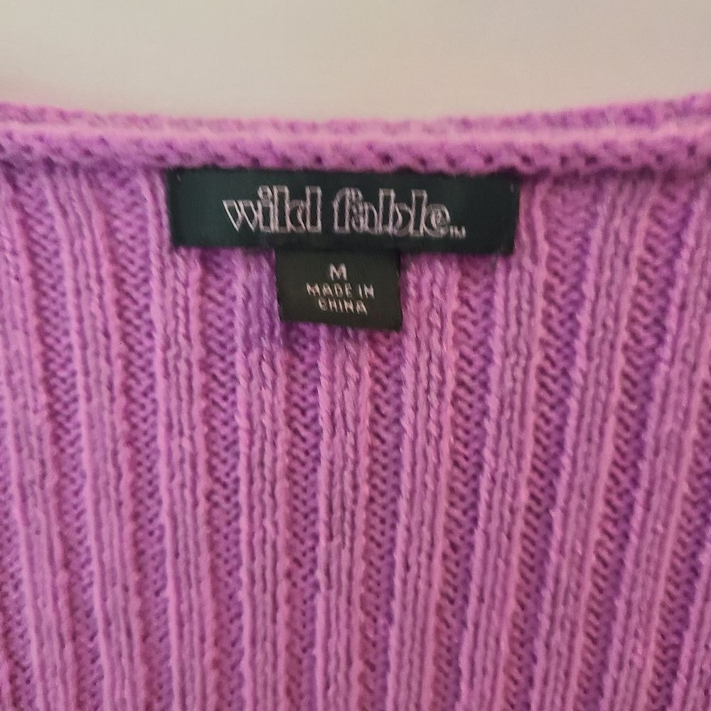 Wild Fable Fuschia Ribbed Cropped Sweater - Picture 7 of 9